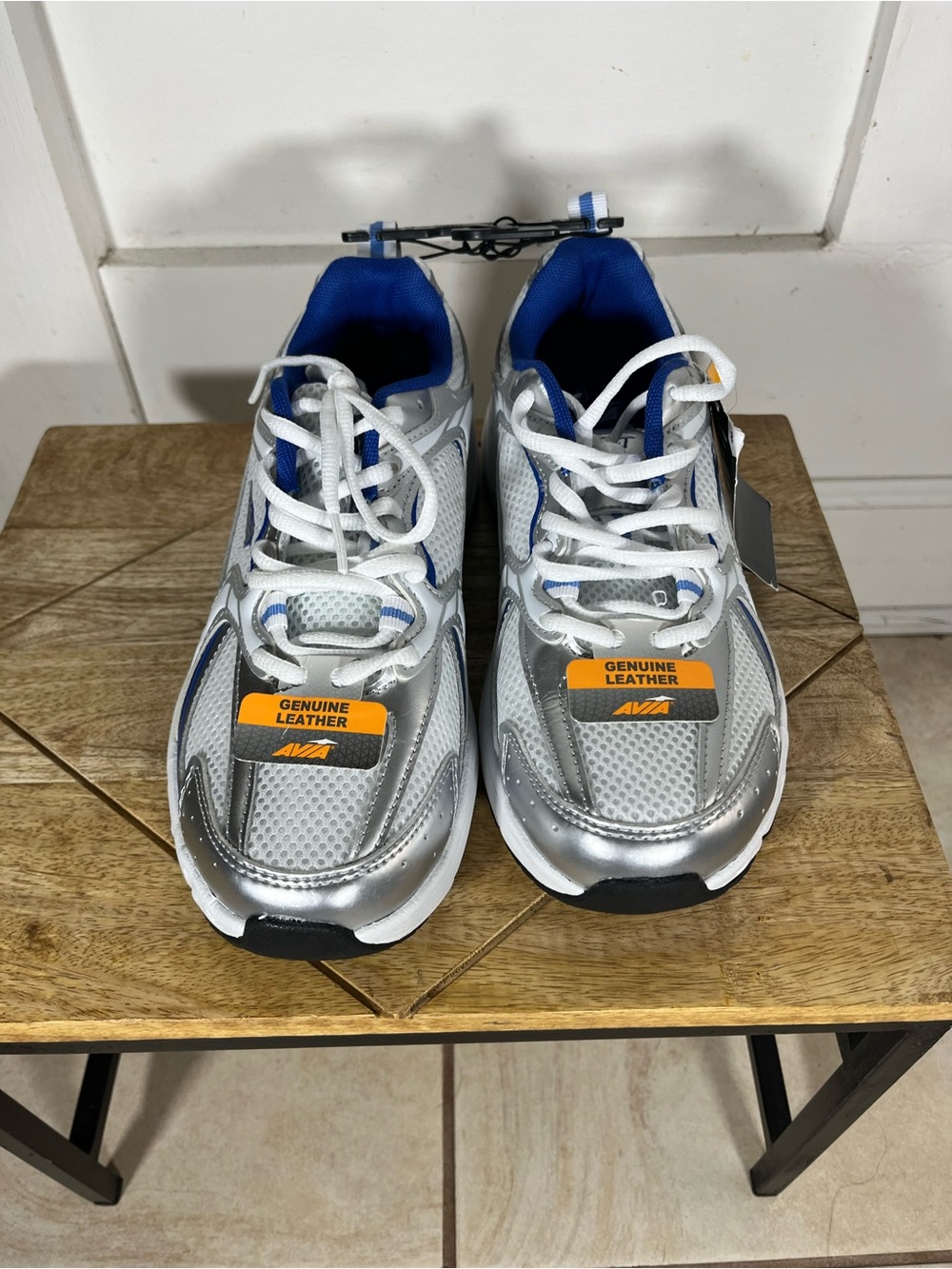 Avia Silver and Blue Men's Athletic Sneakers